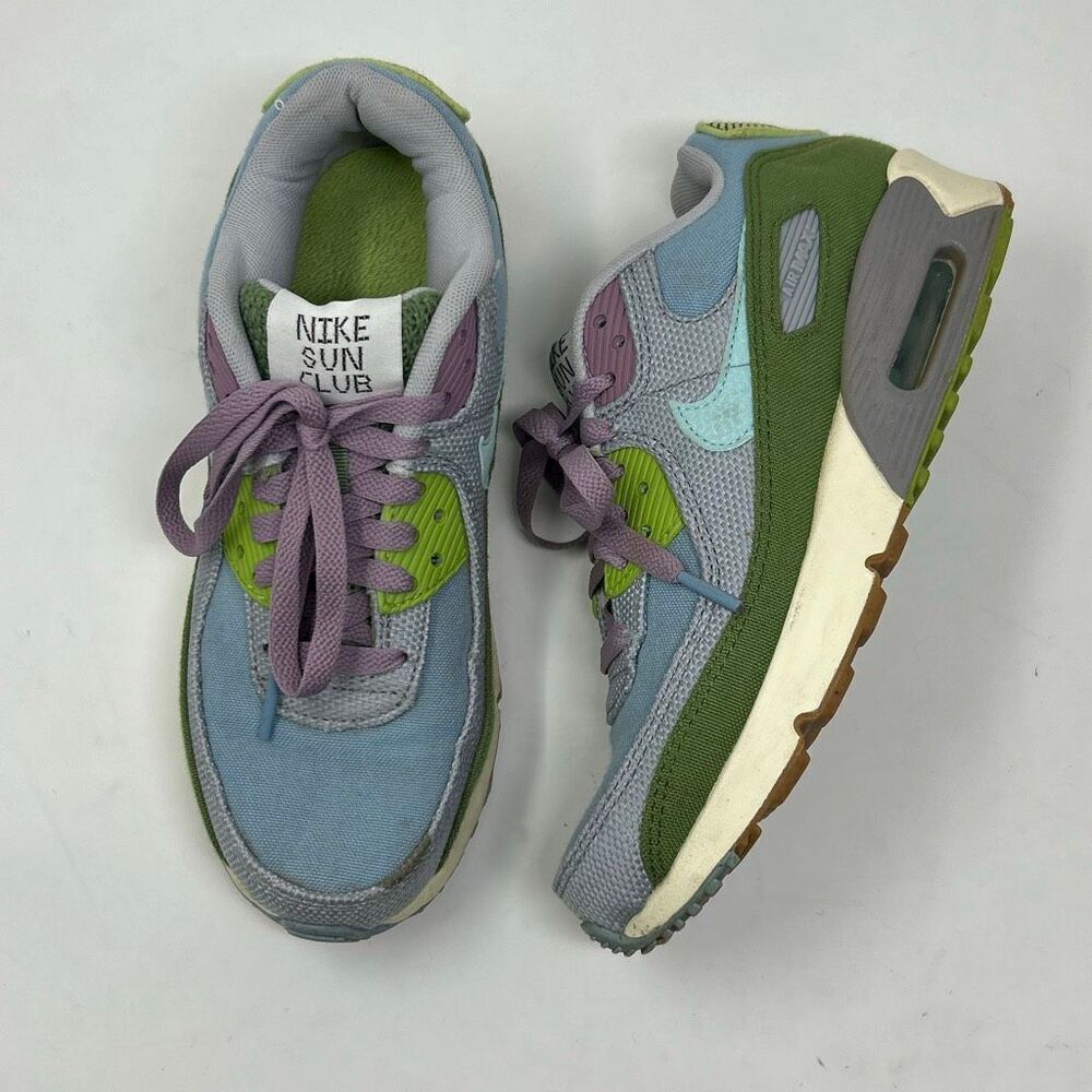 Nike Air Max 90 SE Sun Club Sneakers Worn Blue Wolf Grey Treeline DM0036-400
